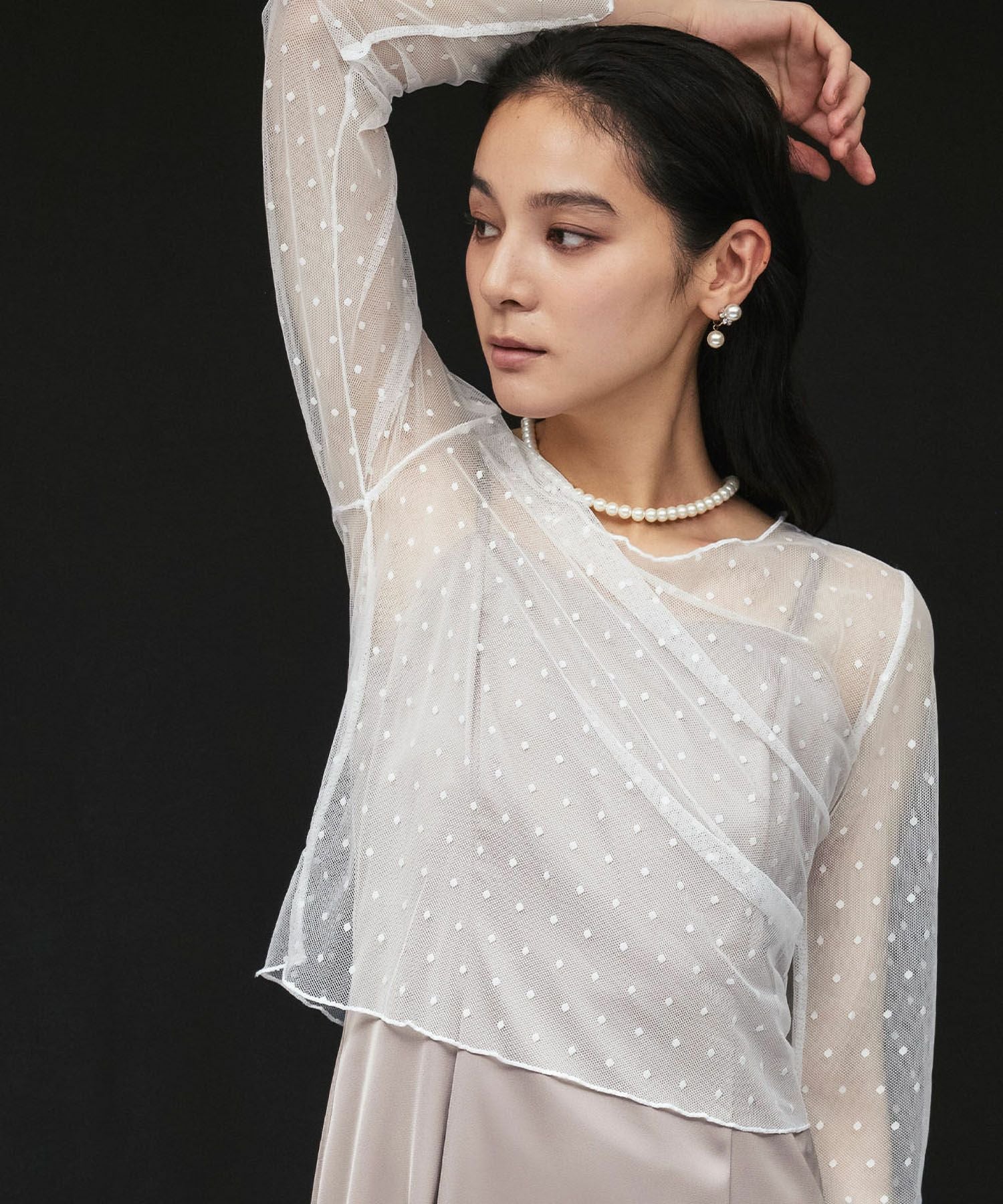 ゆき ドットチュールレースブラウス 結婚式・お呼ばれ対応 | ドットチュールレースブラウス - パーティー