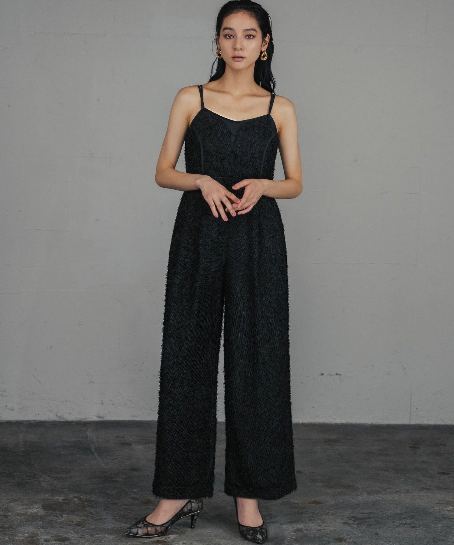 出品終了‼️新作シャギーオールインワンドレス パンツドレス ワイドパンツ 結婚式 結婚式・お呼ばれ対応 | パイピングオールインワンパンツドレス