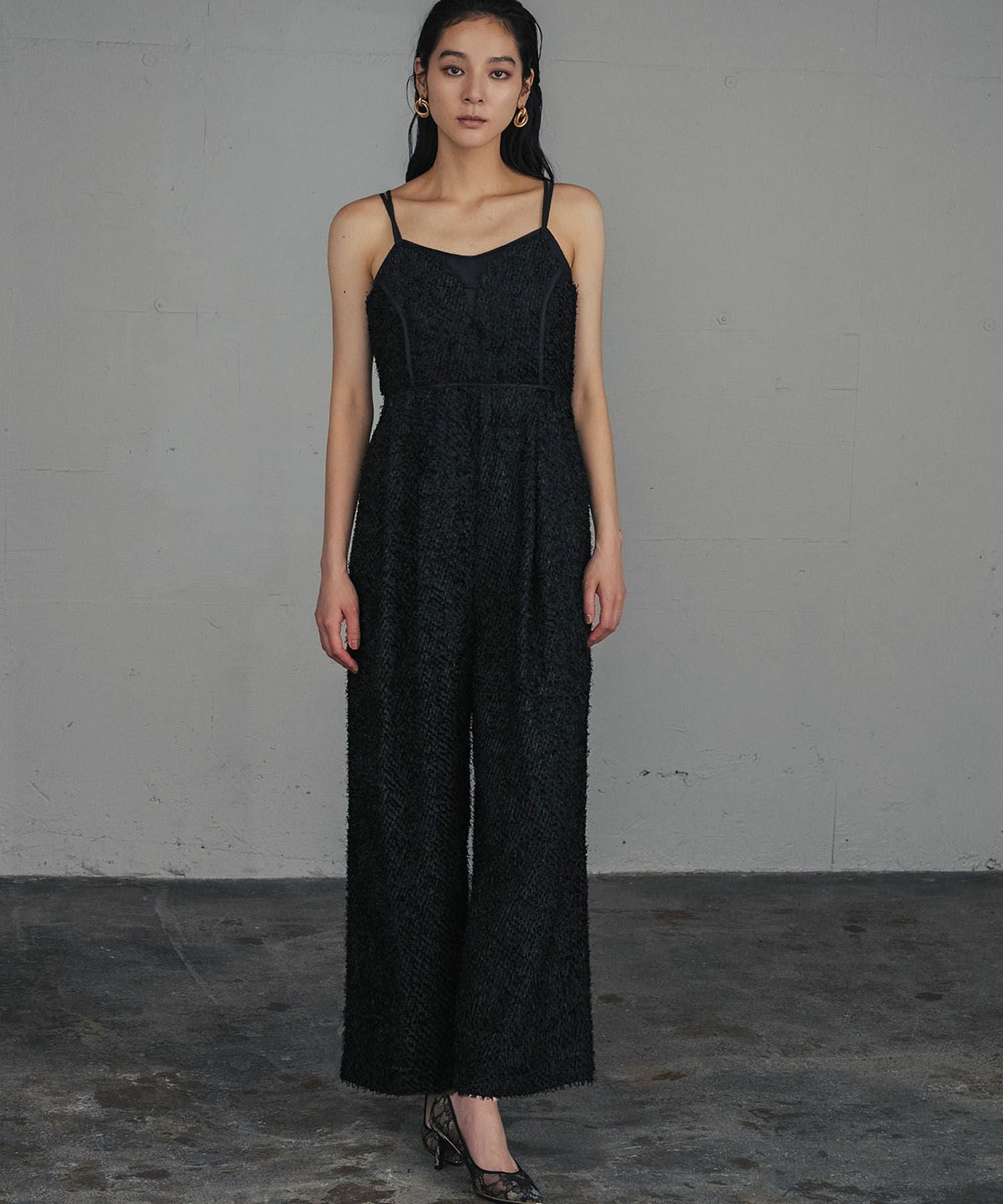 出品終了‼️新作シャギーオールインワンドレス パンツドレス ワイドパンツ 結婚式 結婚式・お呼ばれ対応 | パイピングオールインワンパンツドレス