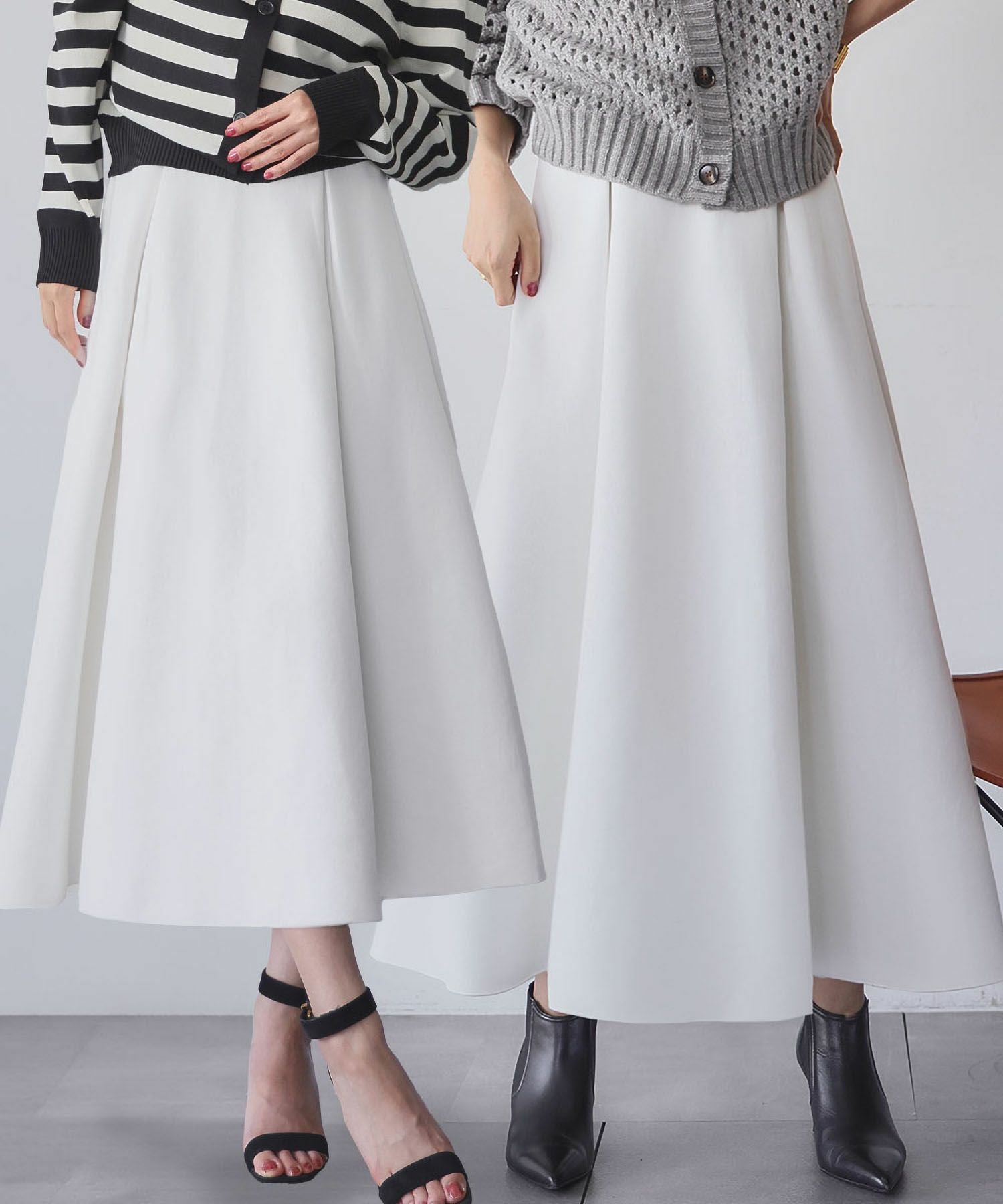 デイリー・カジュアル対応 | ダンボール生地ロングフレアスカート