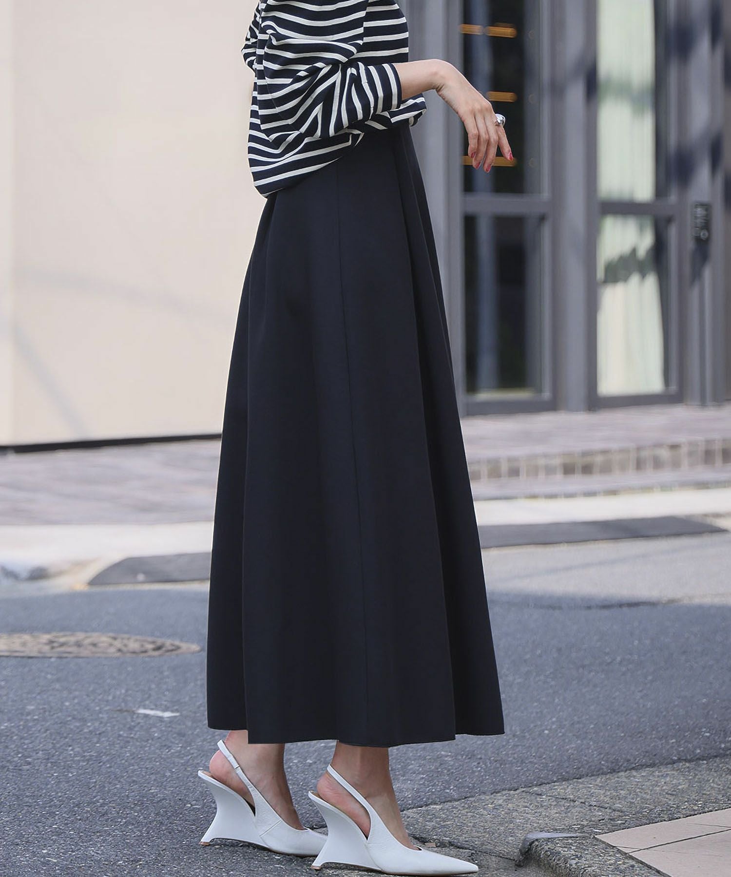 デイリー・カジュアル対応 | ダンボール生地ロングフレアスカート