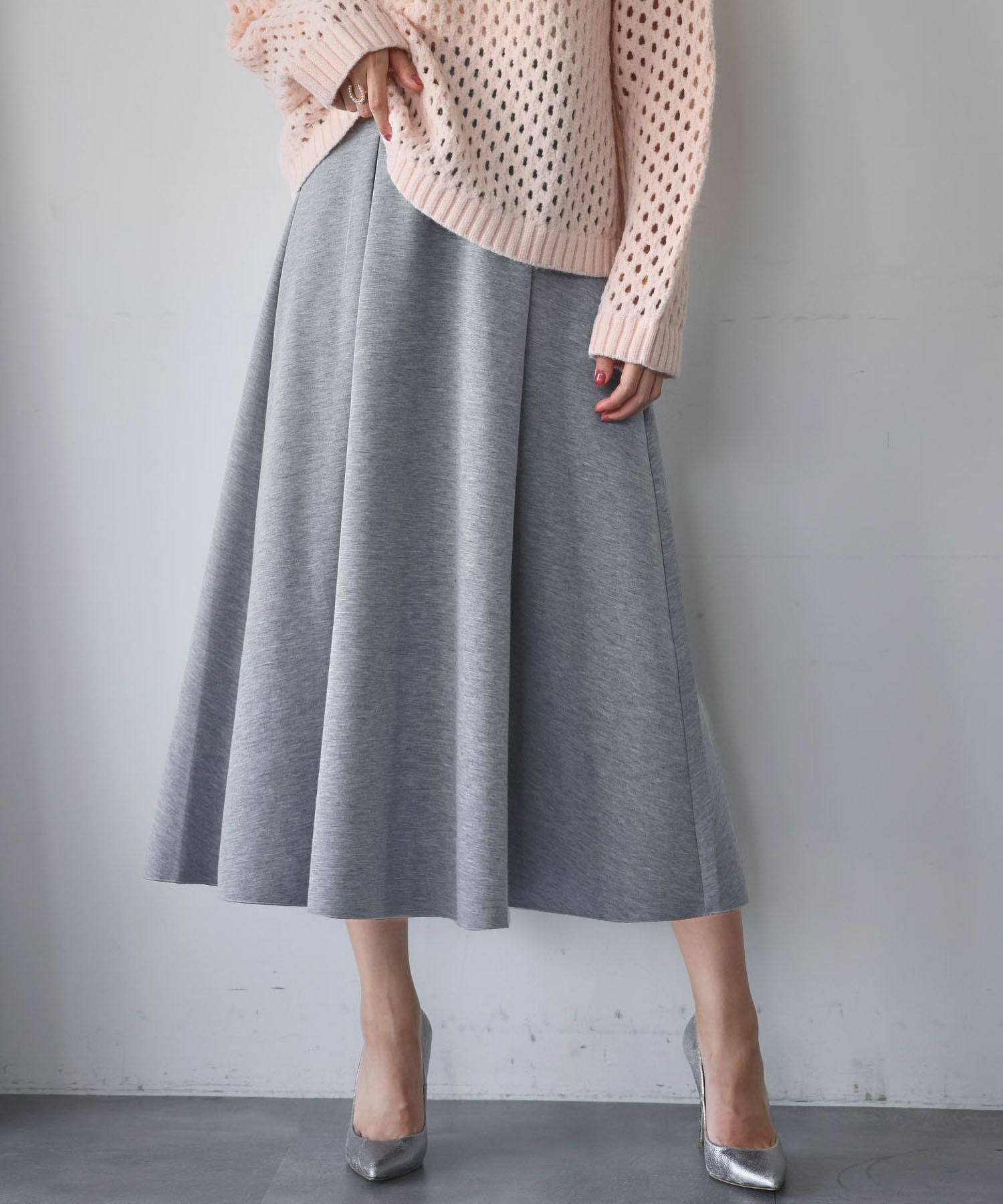 デイリー・カジュアル対応 | ダンボール生地ロングフレアスカート
