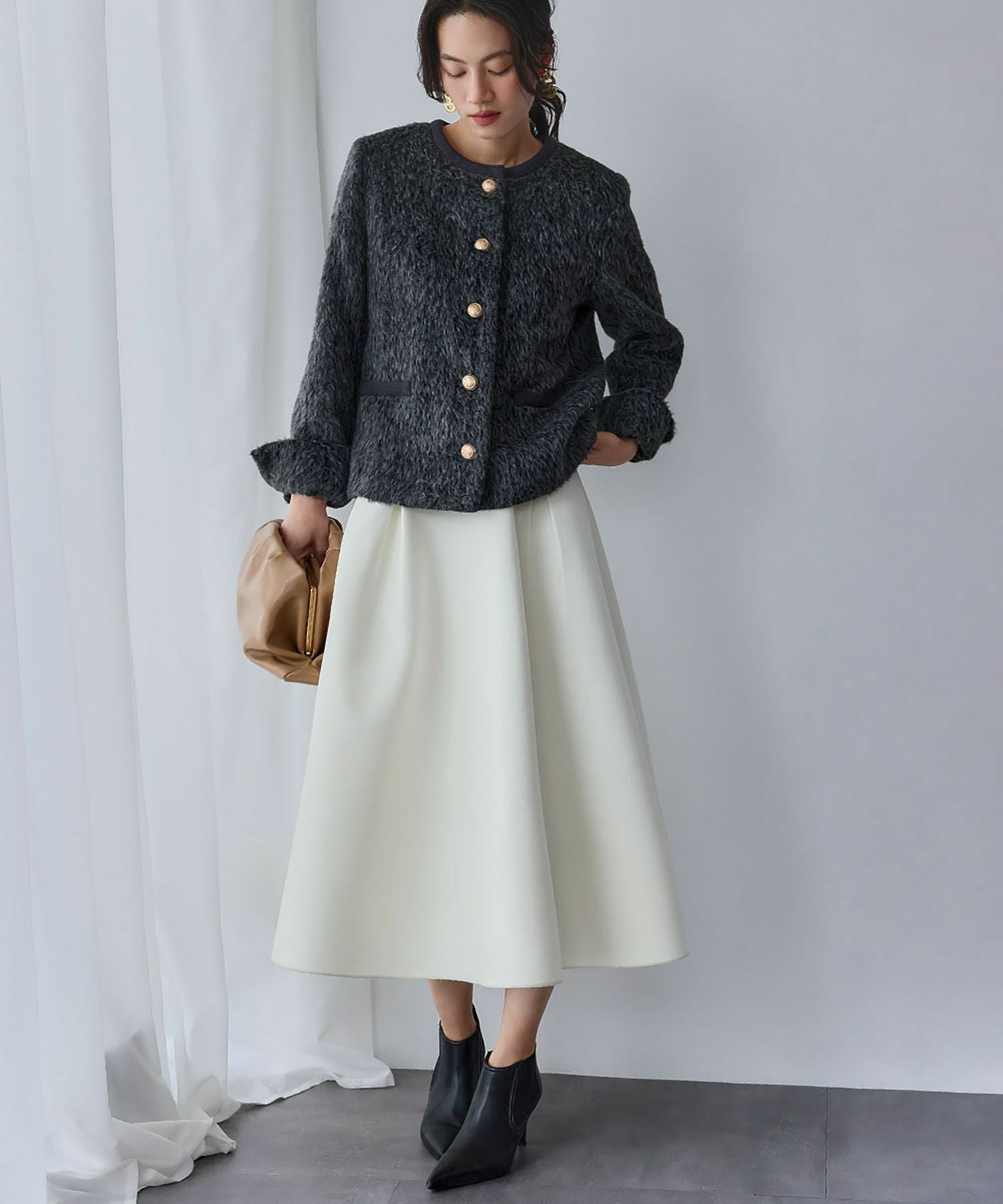 デイリー・カジュアル対応 | ボンディングタックフレアスカート