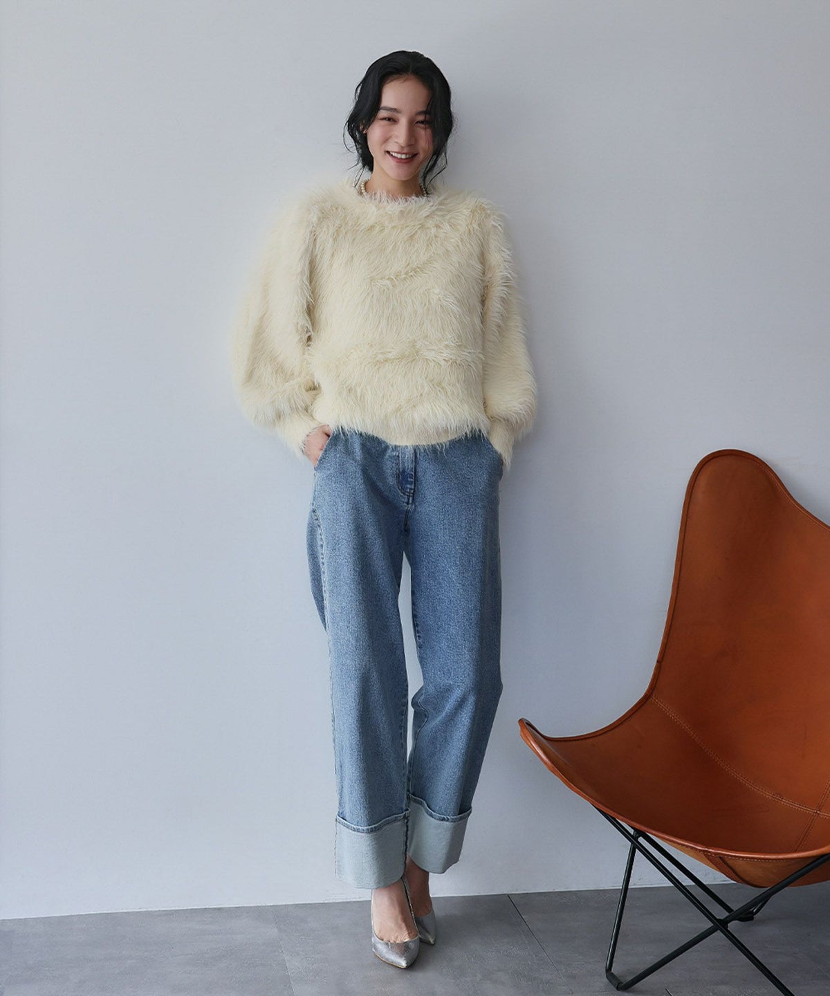 身長：168cm　着用サイズ：FREE　B：81 / W：60 / H：89