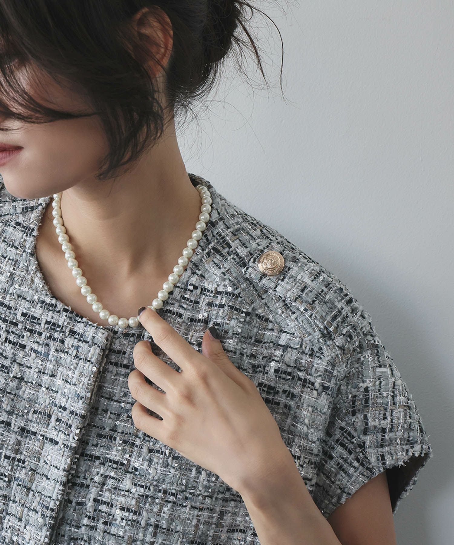 デイリー・カジュアル対応 | オーバーシルエットツイードジレ