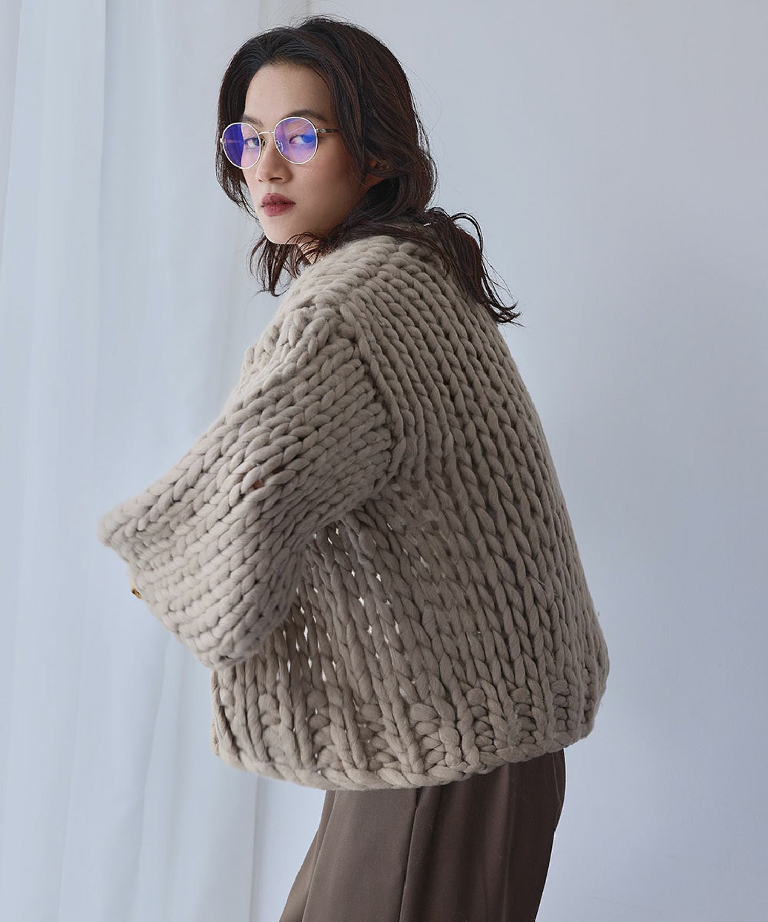 h&amp;m チャンキーニット　カーディガン H&M - H&M (XL) リブニットカーディガン チャンキーニットカーディガン
