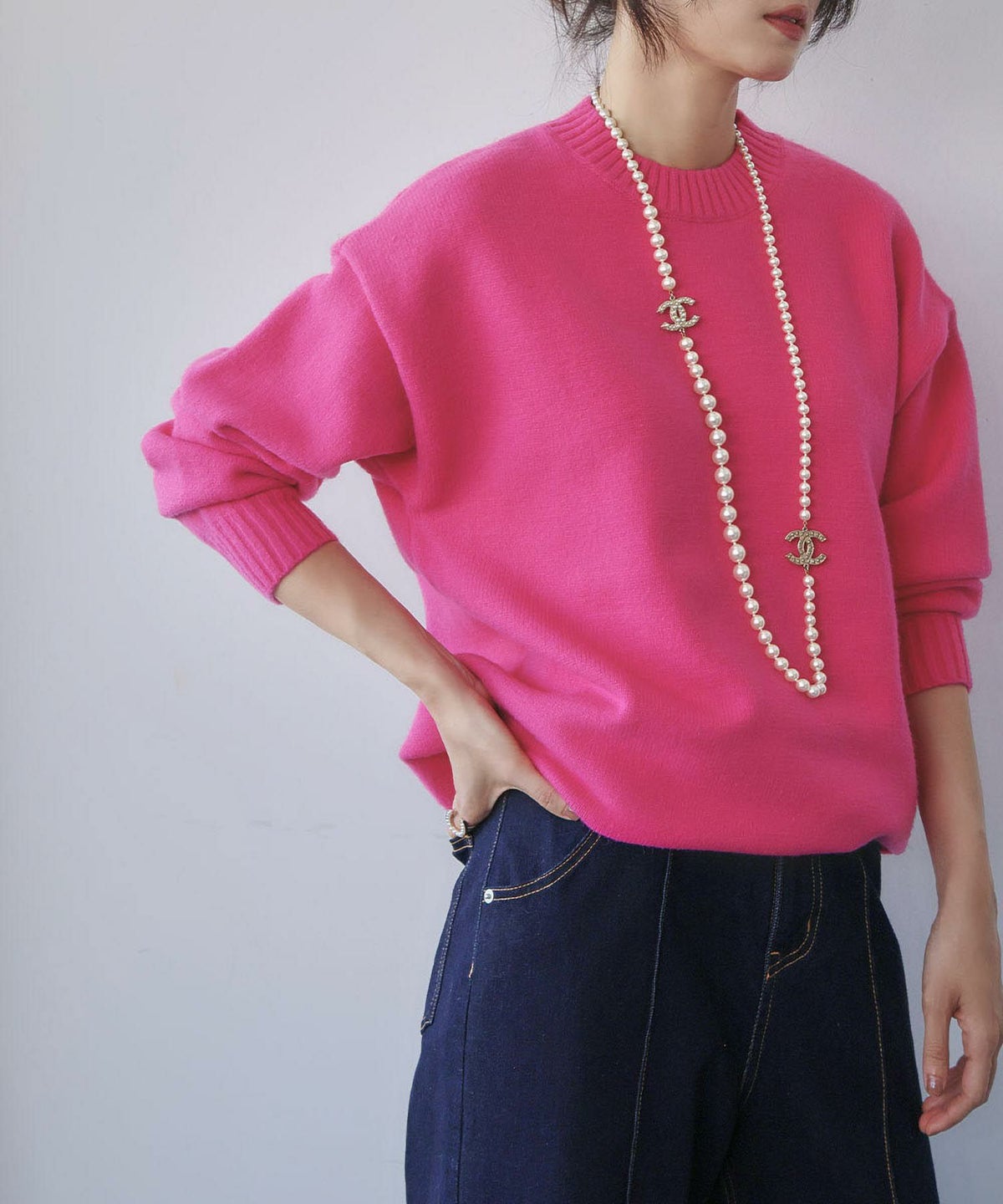 身長：165cm　着用サイズ：FREE　B：77 / W：57 / H：79