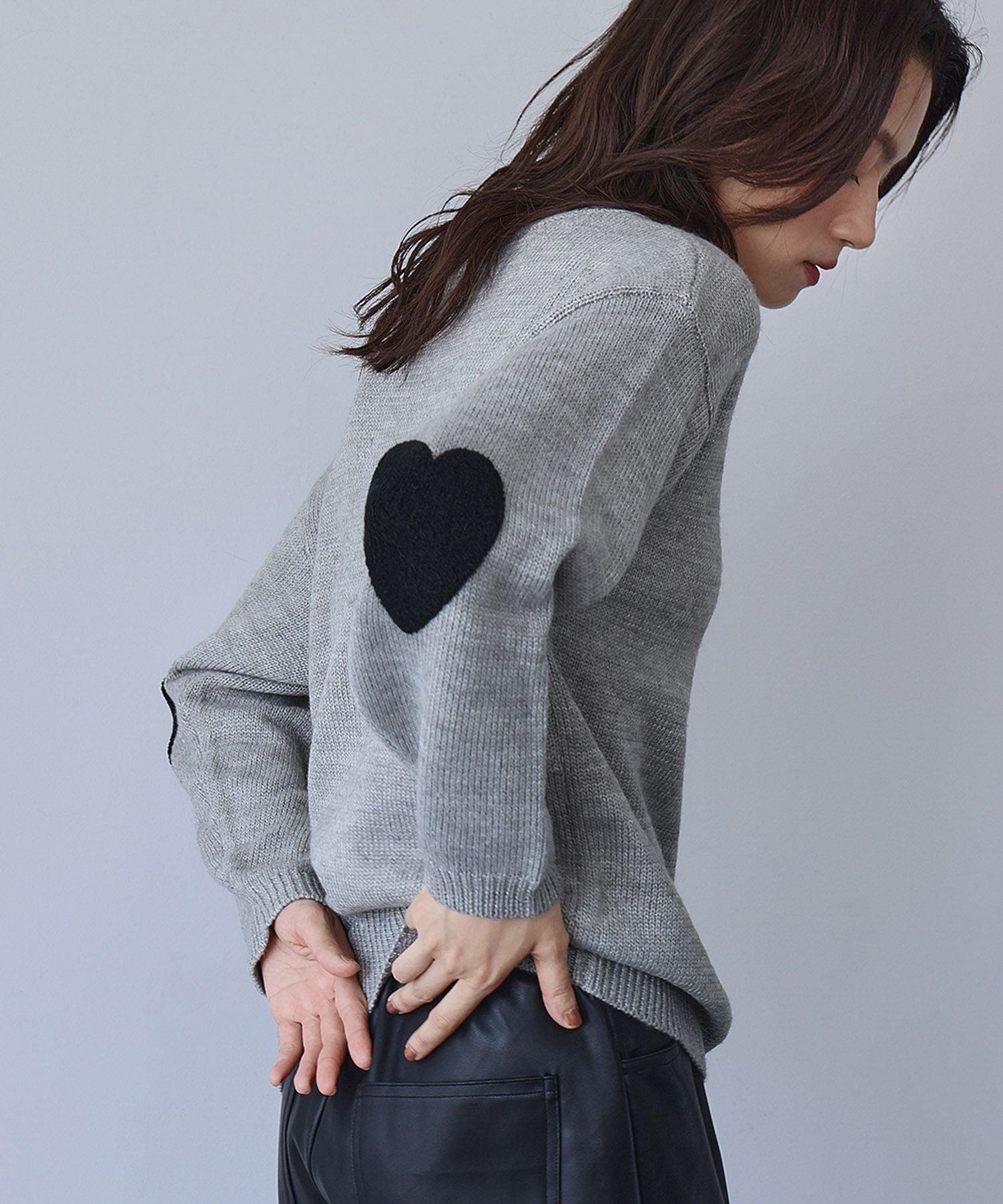 elfinハートニット HEART】 【ONLINE限定カラーあり】ハートエンブロイダリーニット