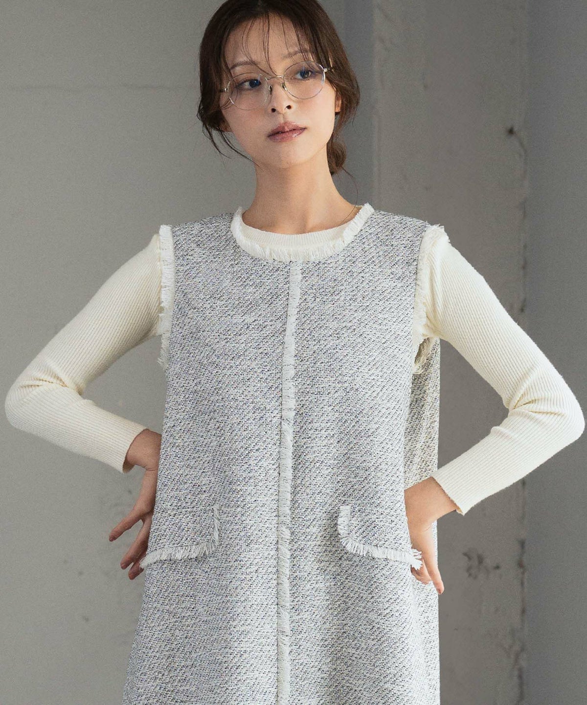 身長：170cm　着用サイズ：FREE　B：86 / W：61 / H：87