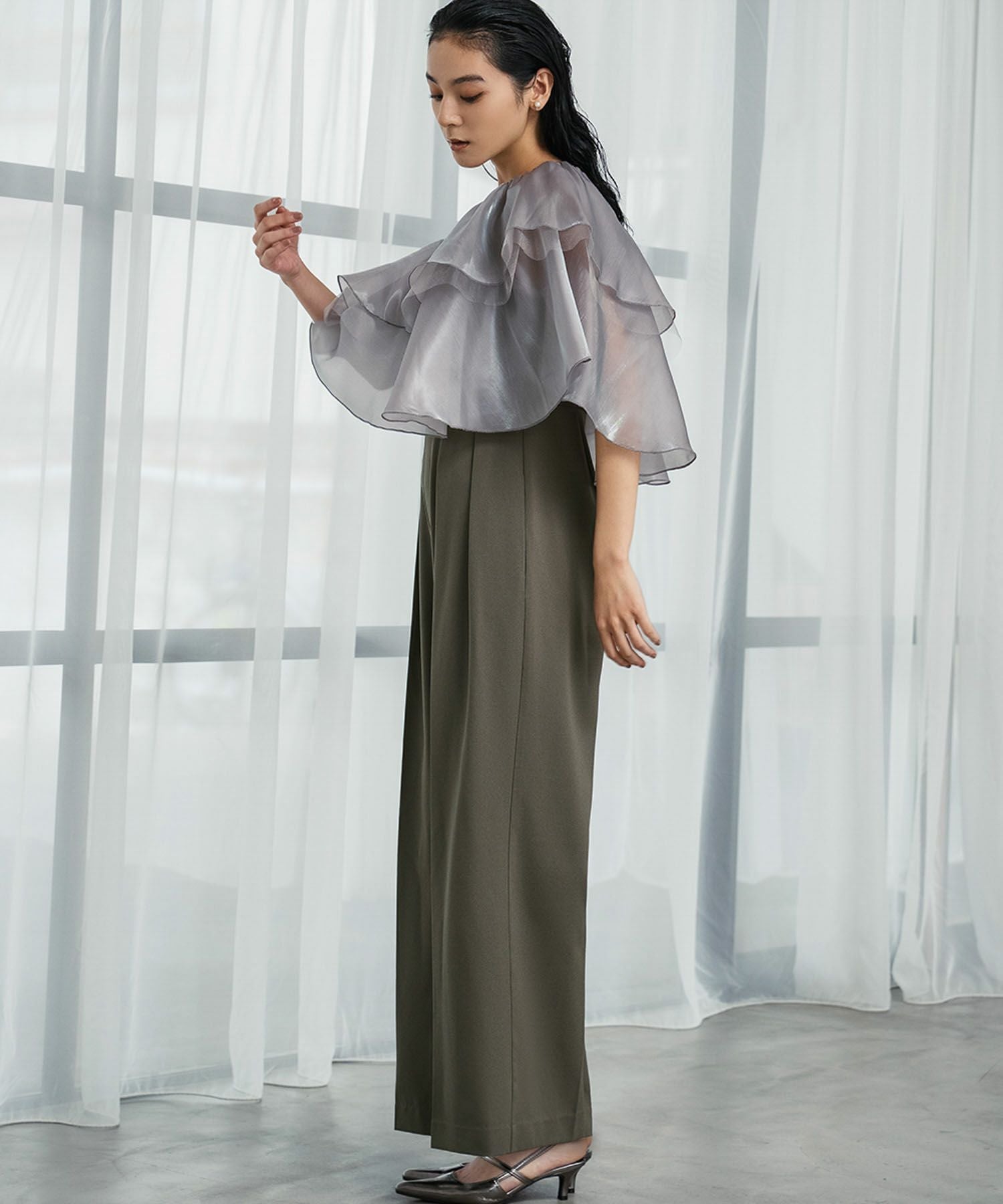 結婚式・お呼ばれ対応 | フリル＆オールインワン2点セットドレス