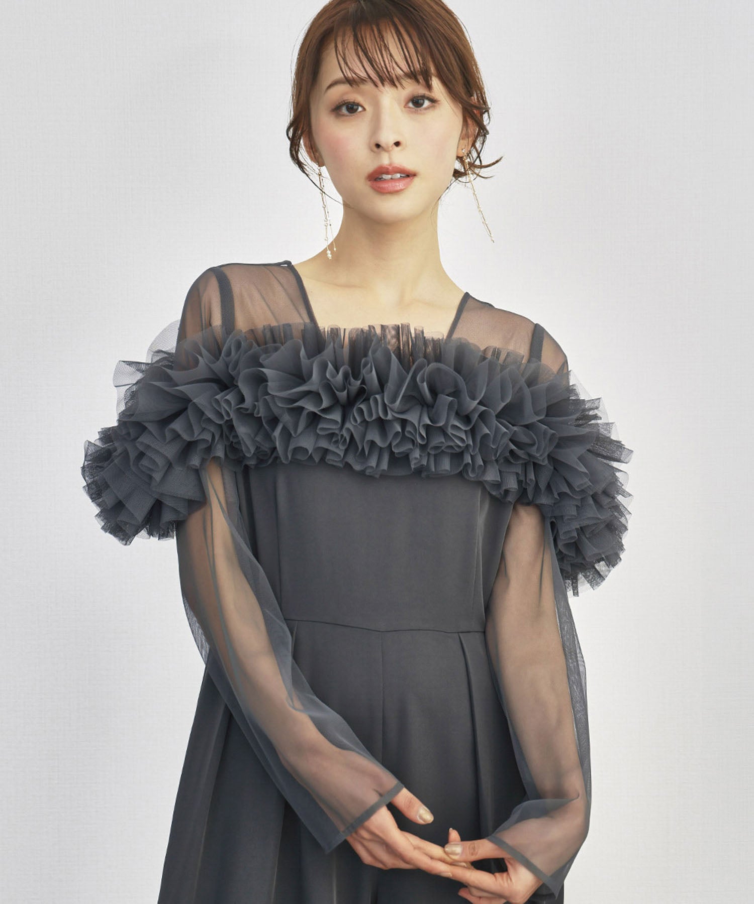 結婚式・お呼ばれ対応 | チュールフリルドッキングオールインワン