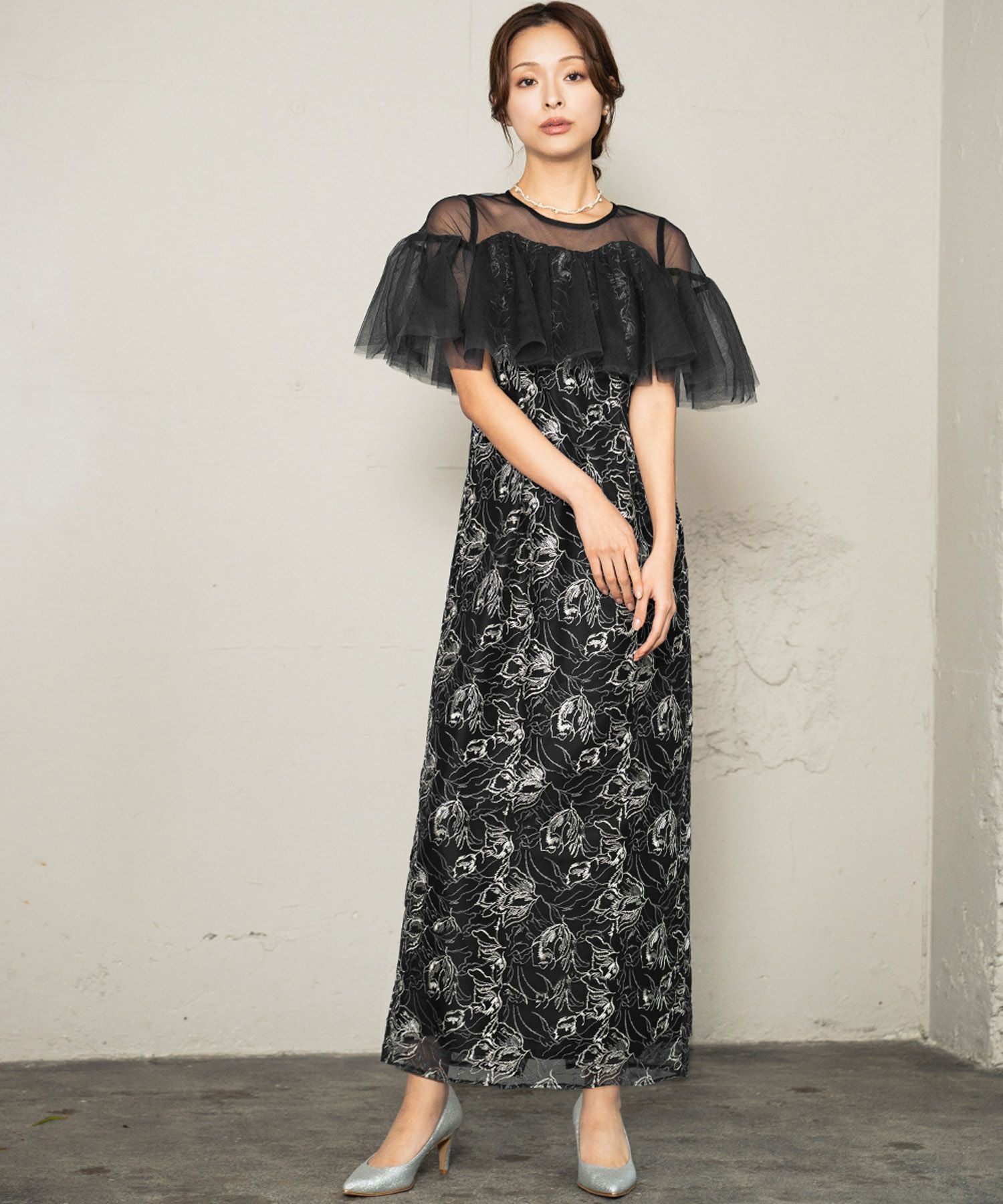 結婚式・お呼ばれ対応 | オフショル風スリーブ×レースドレス