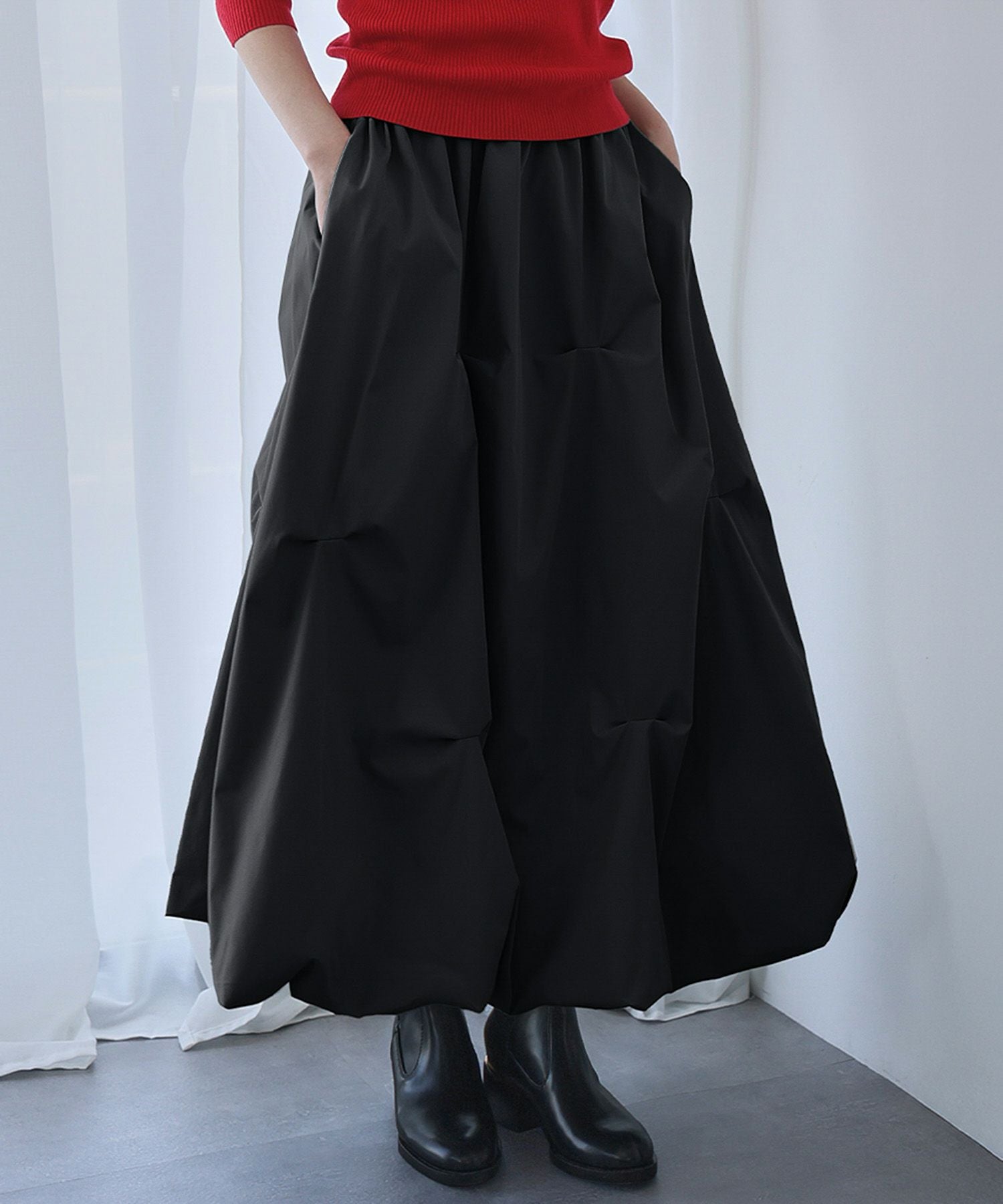 デイリー・カジュアル対応 | ランダムタックバルーンスカート