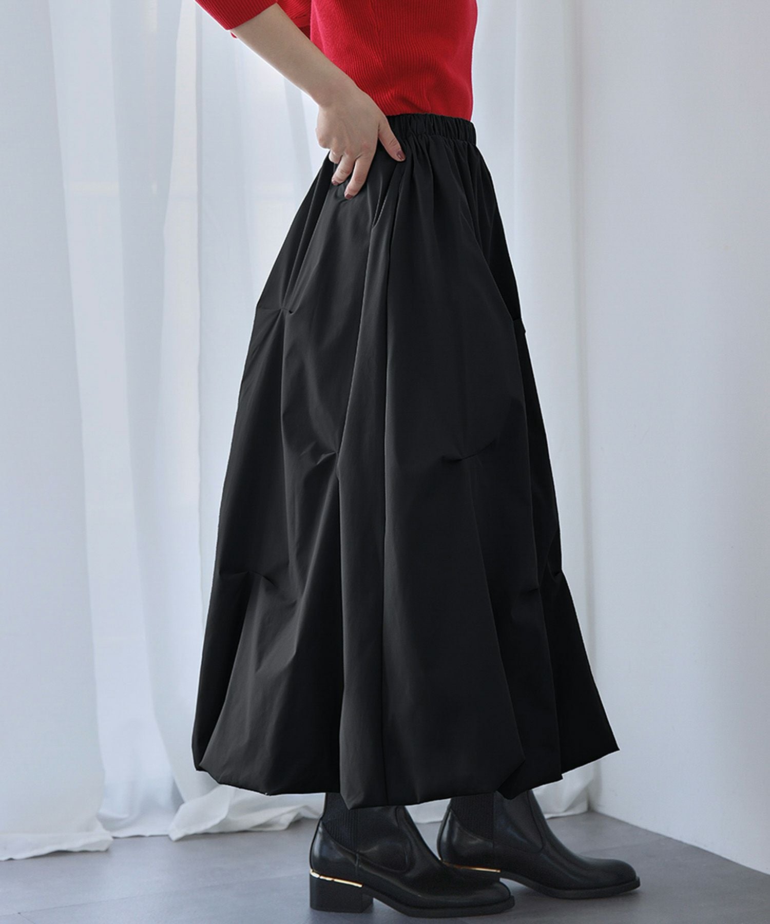 デイリー・カジュアル対応 | ランダムタックバルーンスカート