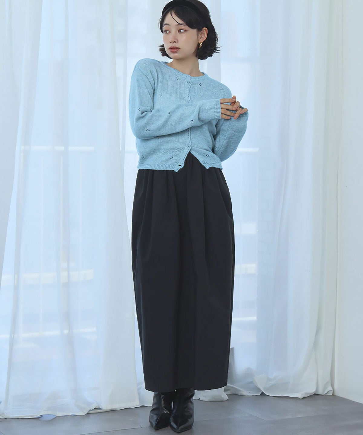 身長：157cm　着用サイズ：FREE　B：82 / W：63 / H：87