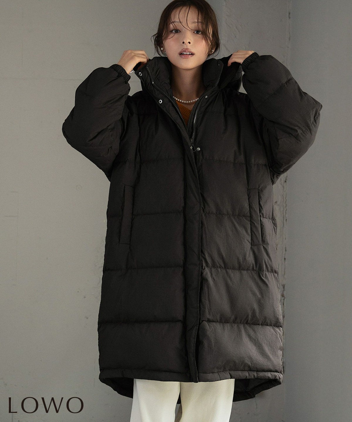 身長：170cm　着用サイズ：FREE　B：86 / W：61 / H：87