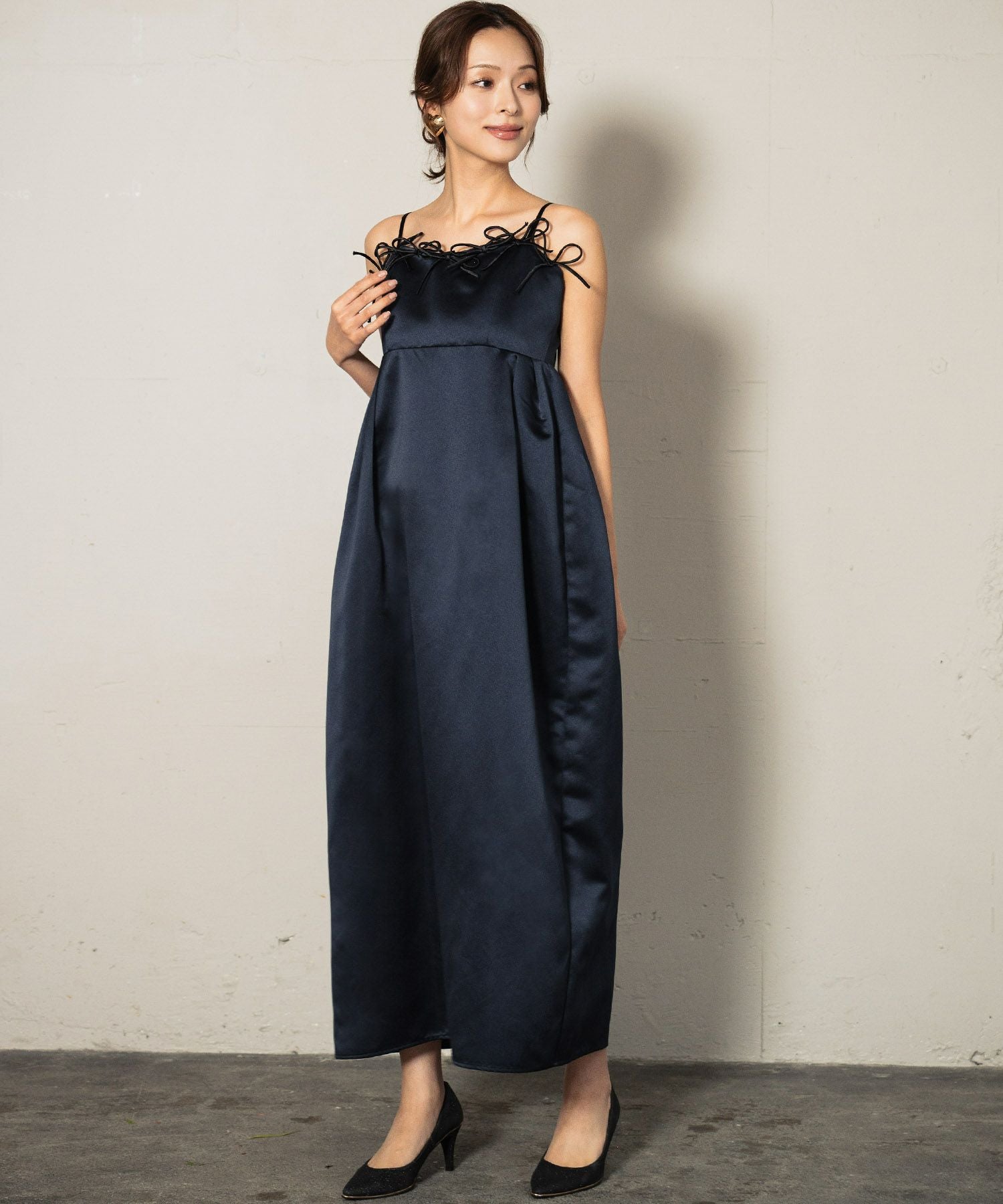 結婚式・お呼ばれ対応 | リボン×コクーンキャミソールワンピ