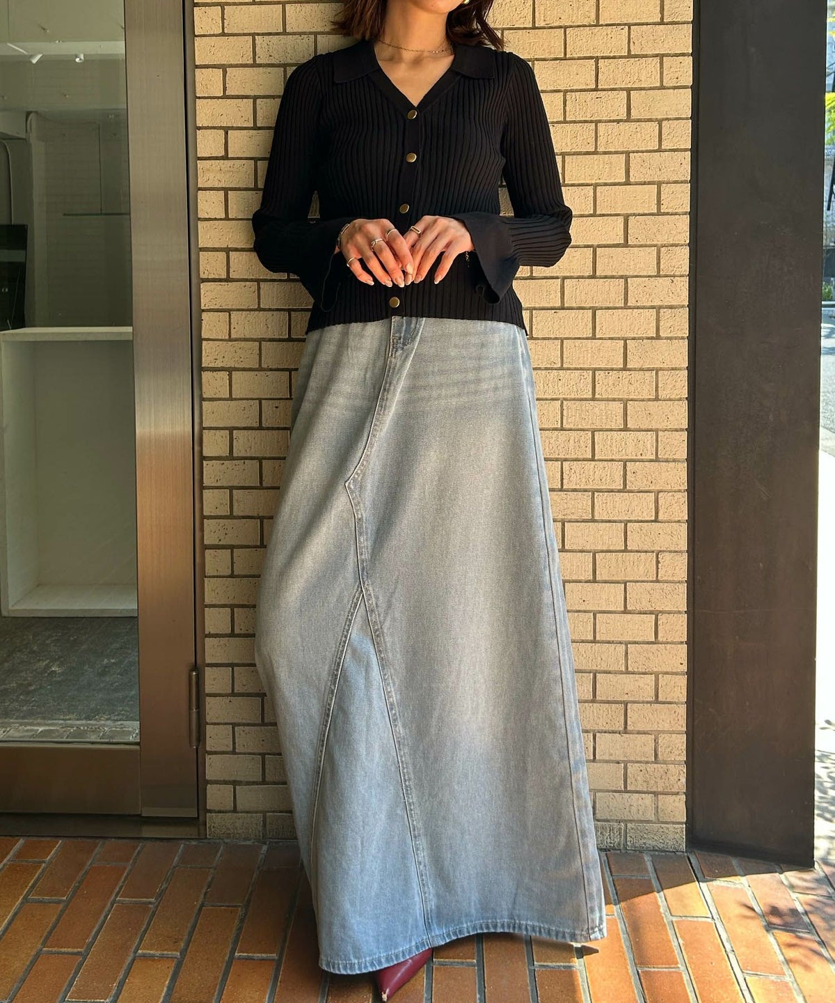 身長：157cm　着用サイズ：FREE　B：82 / W：63 / H：87