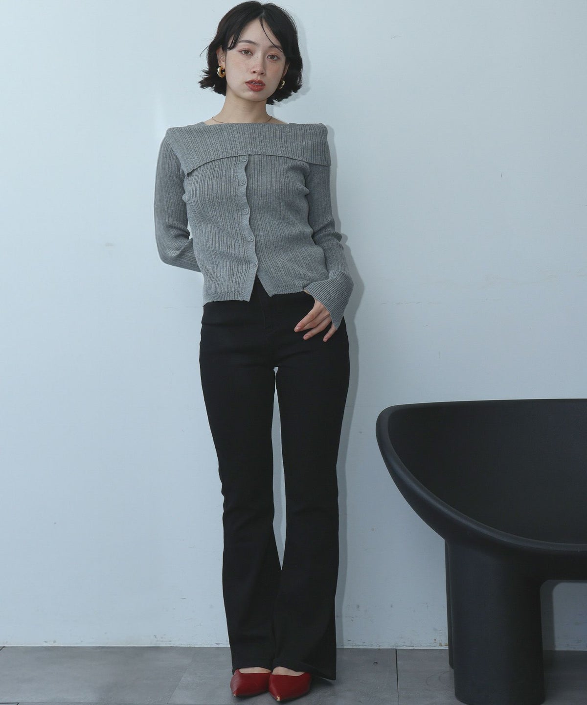 身長：157cm　着用サイズ：FREE　B：82 / W：63 / H：87
