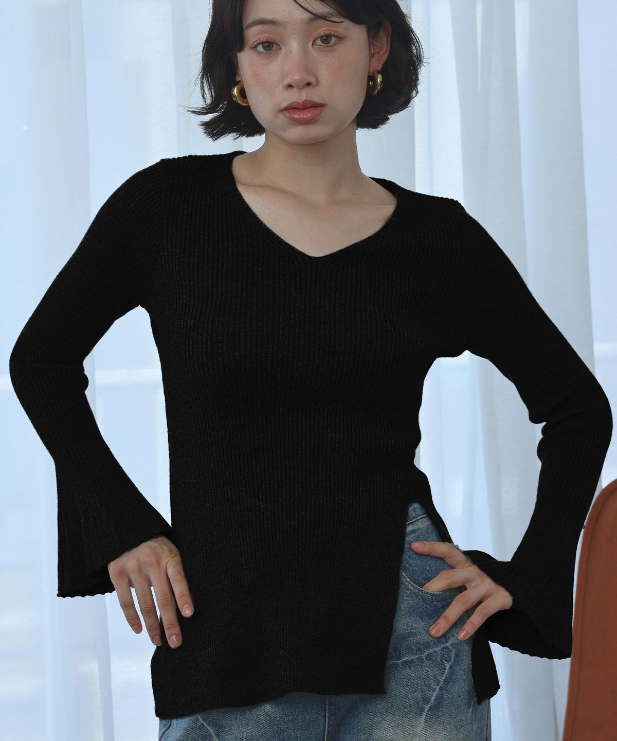 身長：157cm　着用サイズ：FREE　B：82 / W：63 / H：87