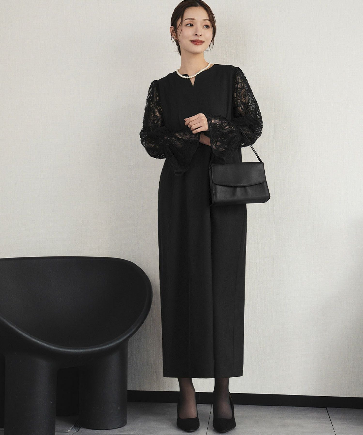 入学式・卒業式・七五三対応 | レーススリーブワンピーススーツ