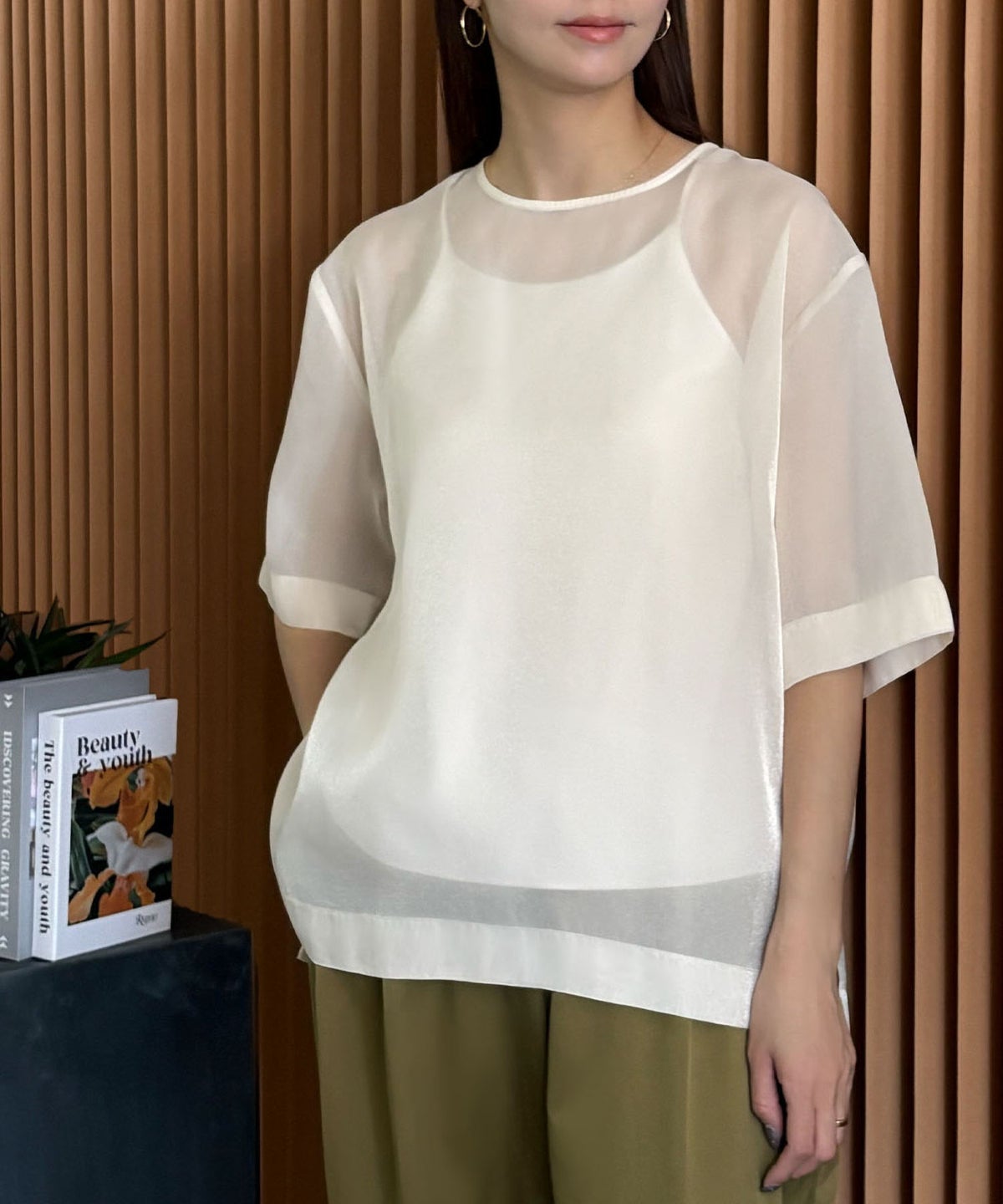 身長：158cm　着用サイズ：Lサイズ
