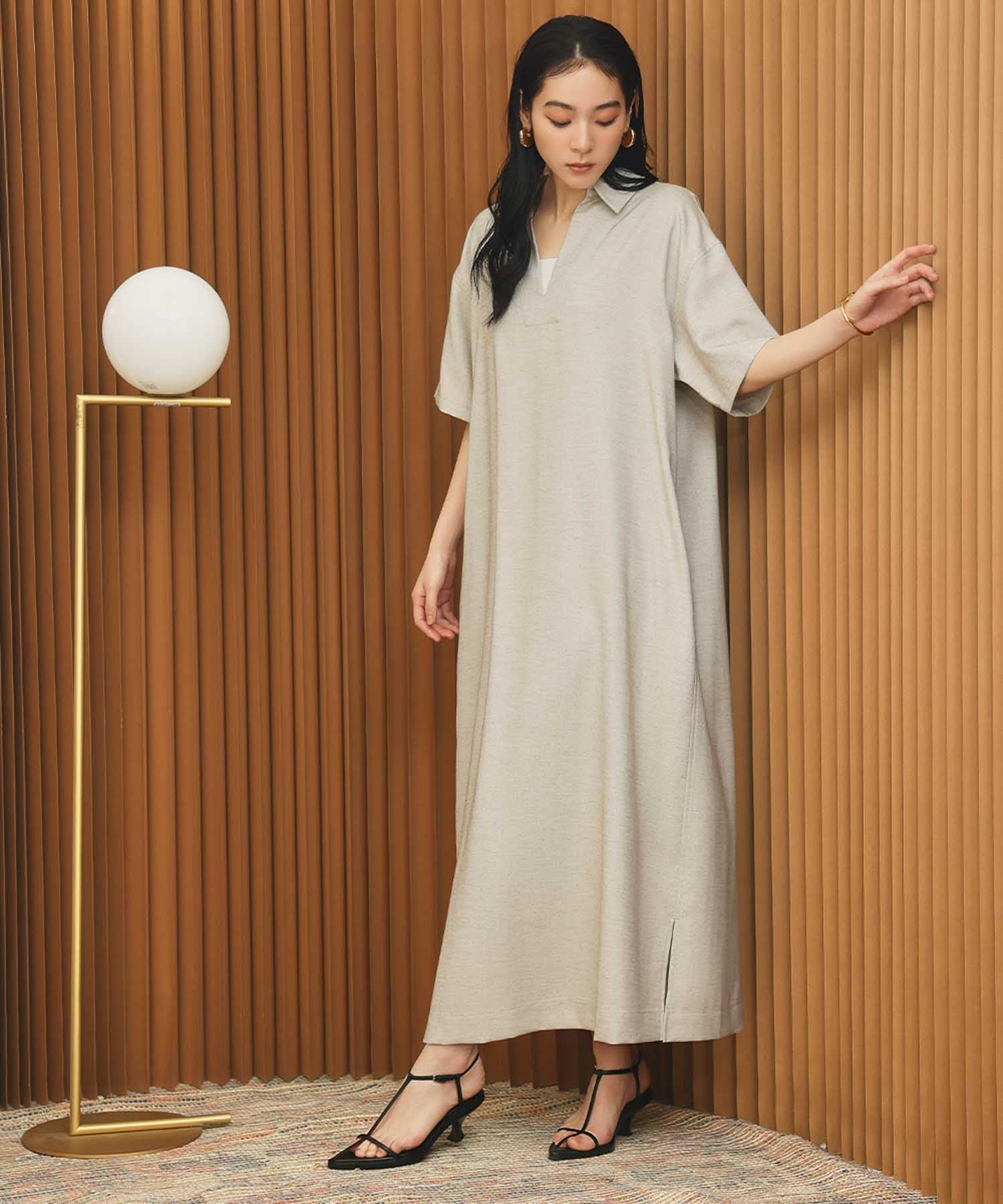 Pページです♡ デイリー・カジュアル対応 | スキッパーネックシャツワンピース