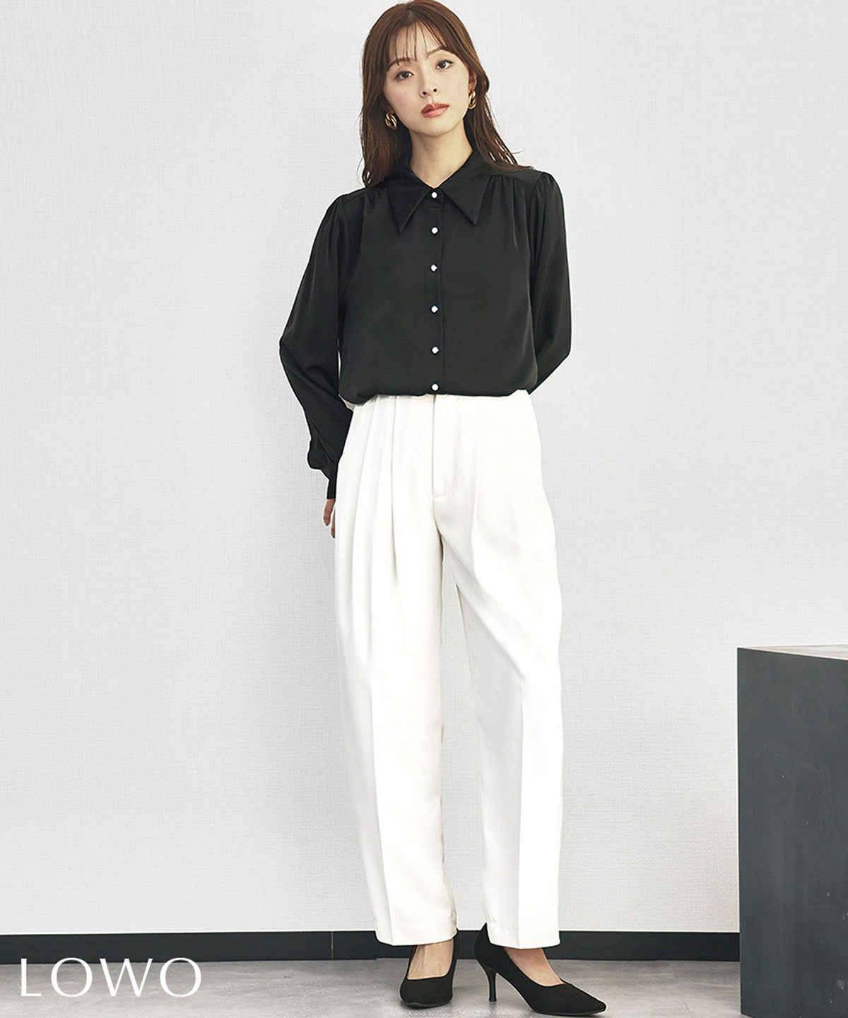 身長：170cm　着用サイズ：FREE　B：86 / W：61 / H：87