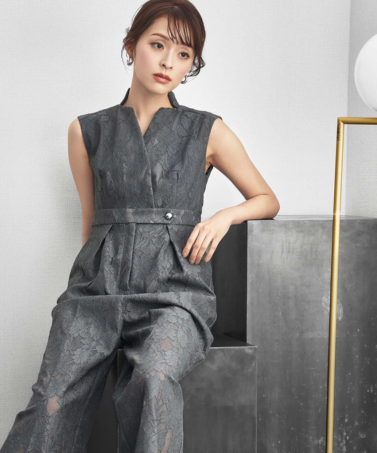 結婚式・お呼ばれ対応 | シアーインナー付きオールインワンドレス