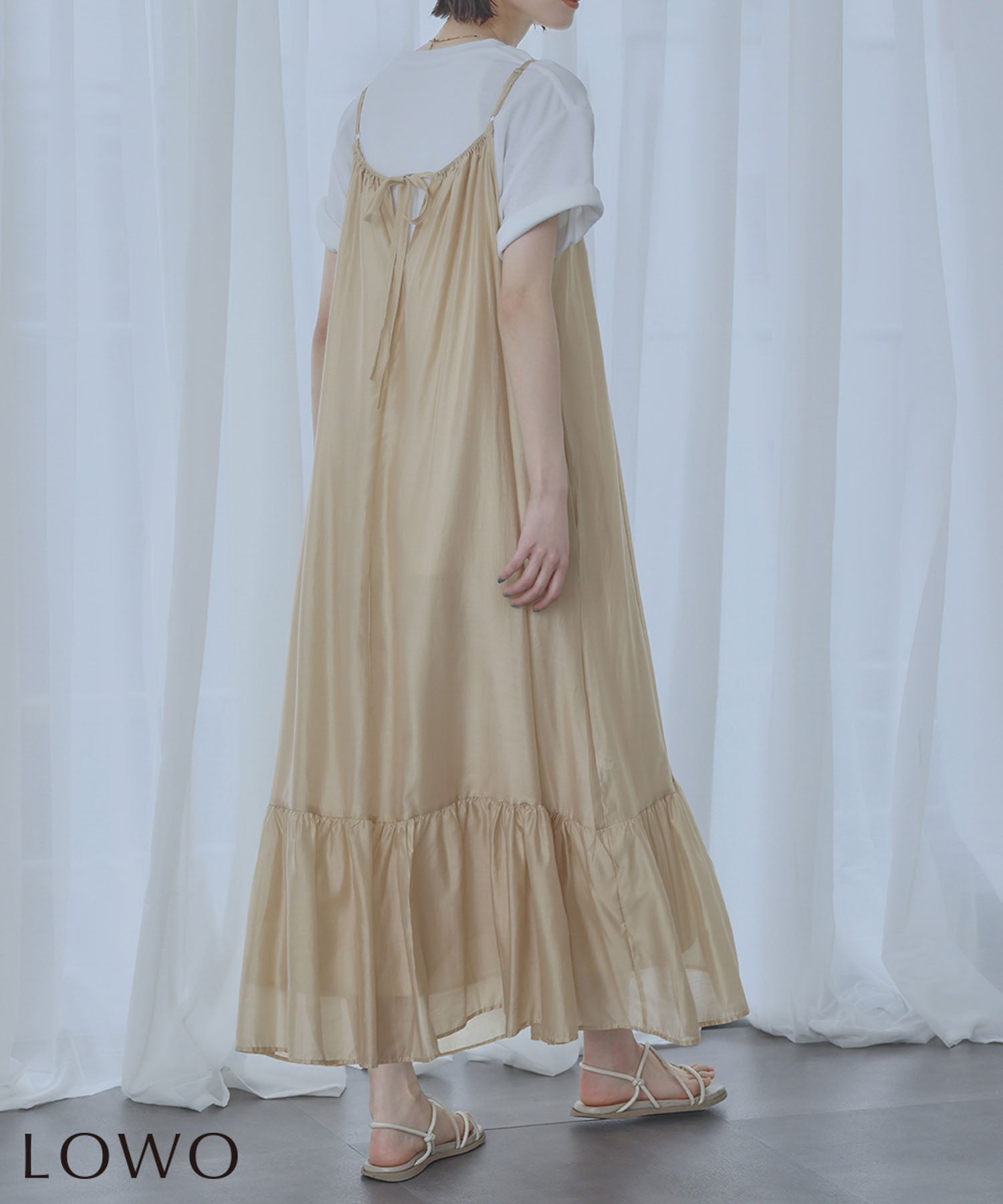 綺麗 ジルサンダー ギャザー&ティアード ワンピース ドレス オフホワイト 34 ストレッチレースギャザーワンピース｜PETAL ONLINE（ペタルオンライン） ワンピース