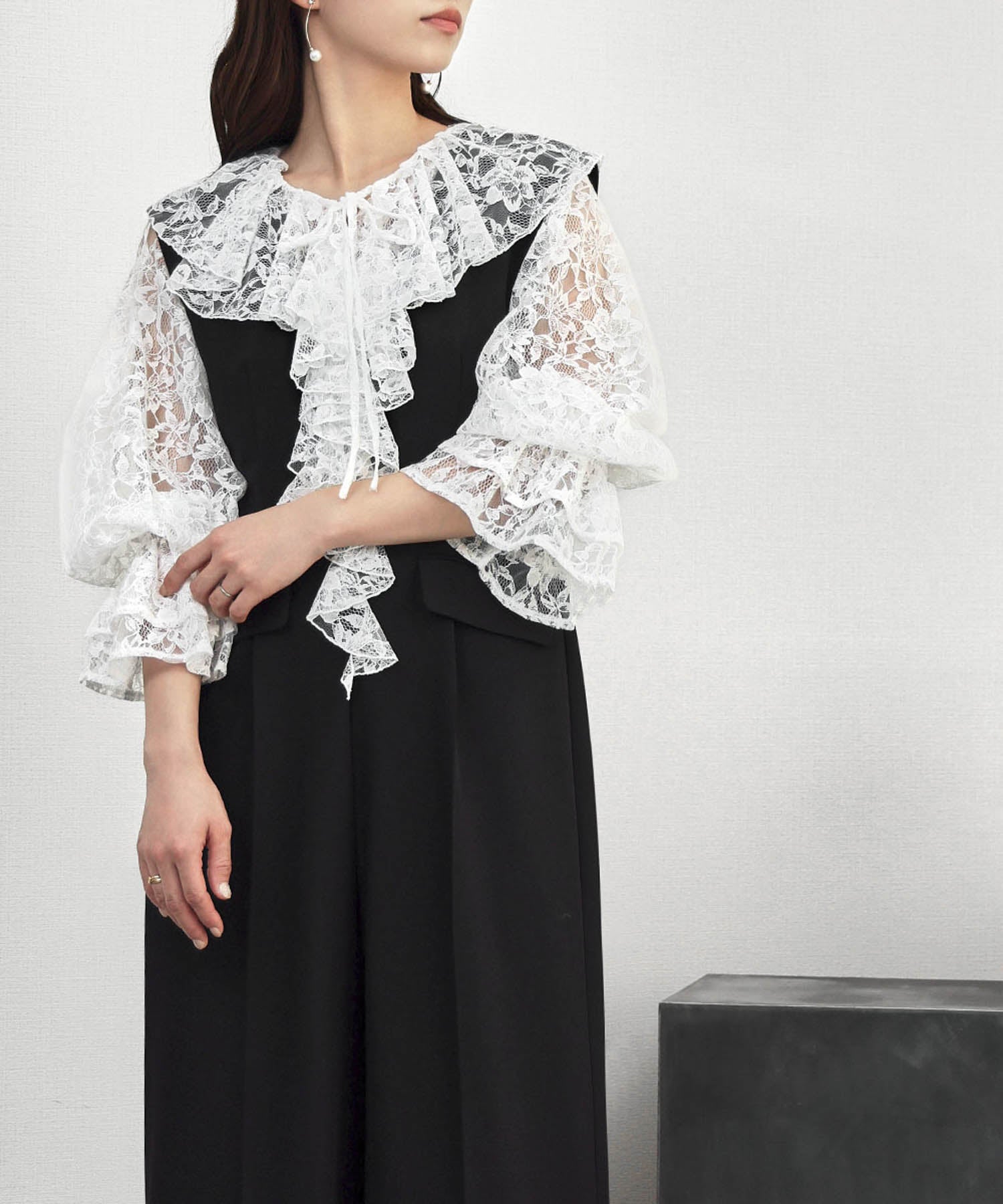 最終価格！レーストップス オールインワン ワイドパンツドレス 結婚式・お呼ばれ対応 | レーストップス付きオールインワンドレス