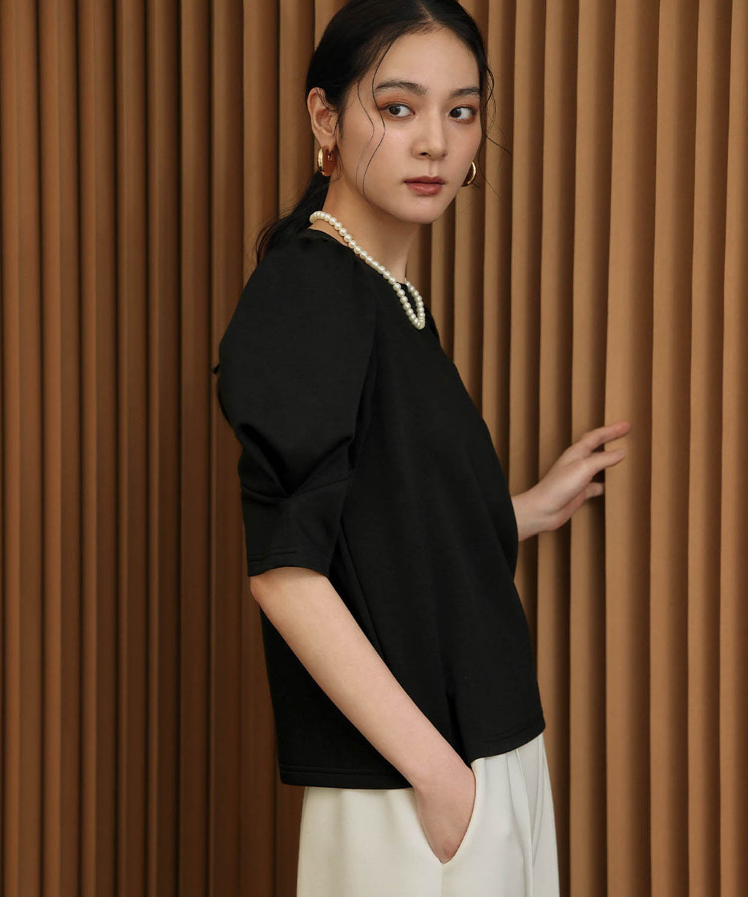 BLUELEA 刺繍パフスリーブブラウス ホワイト F 2026SS デイリー・カジュアル対応 | タックパフスリーブブラウス - パーティー