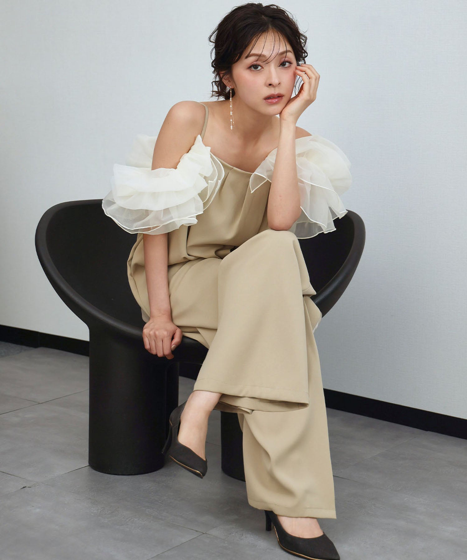 結婚式・お呼ばれ対応 | つけ袖付き2WAYオールインワン - パーティー