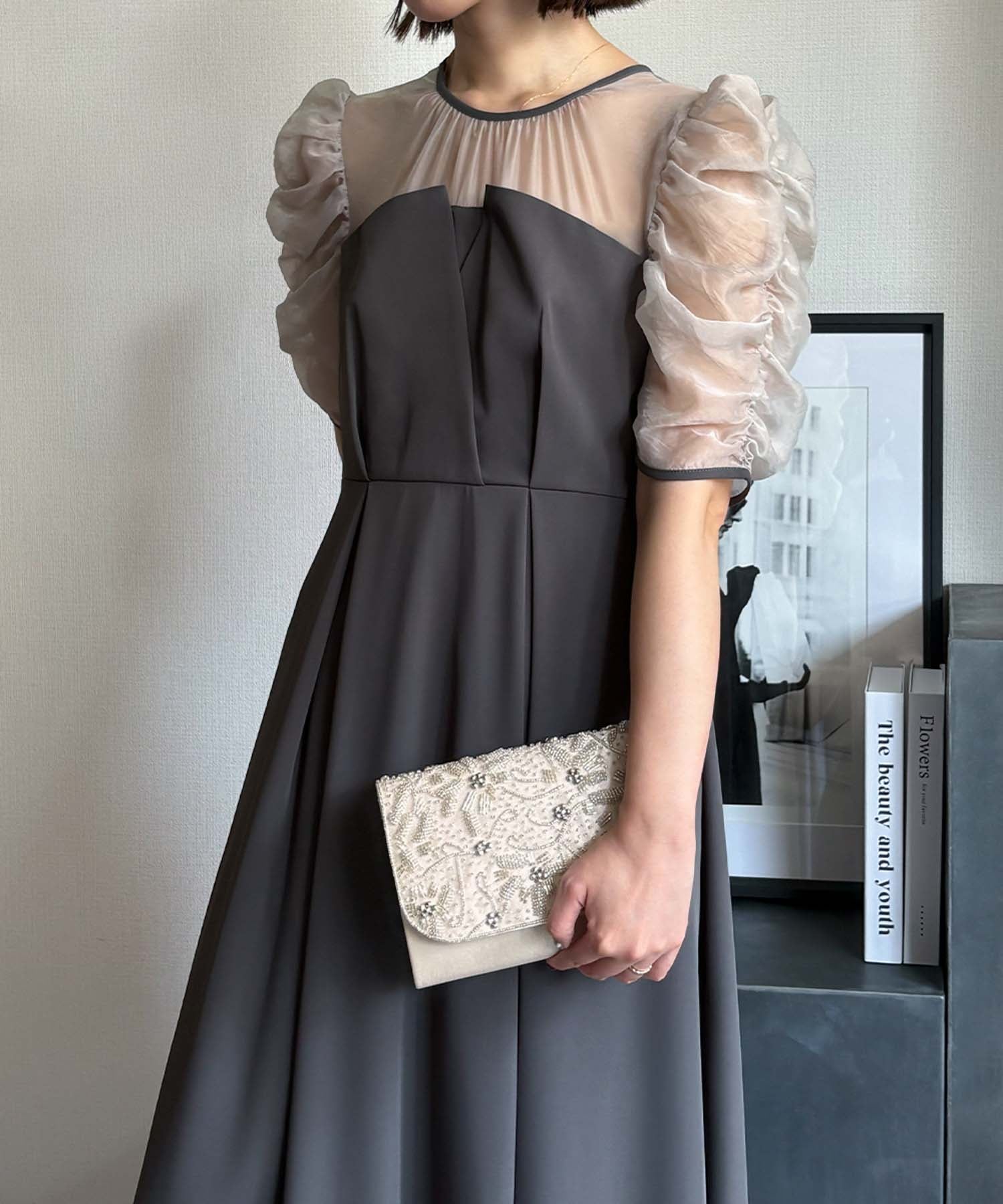 結婚式・お呼ばれ対応 | ビーズ刺繍ボタニカル2WAYパーティーバッグ