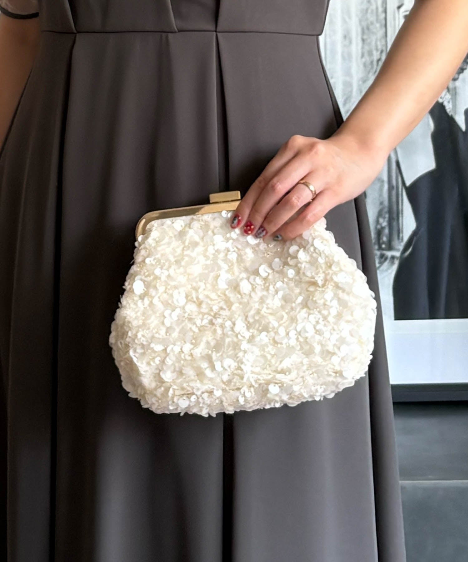 結婚式・お呼ばれ対応 | スパンコールがま口パーティーバッグ